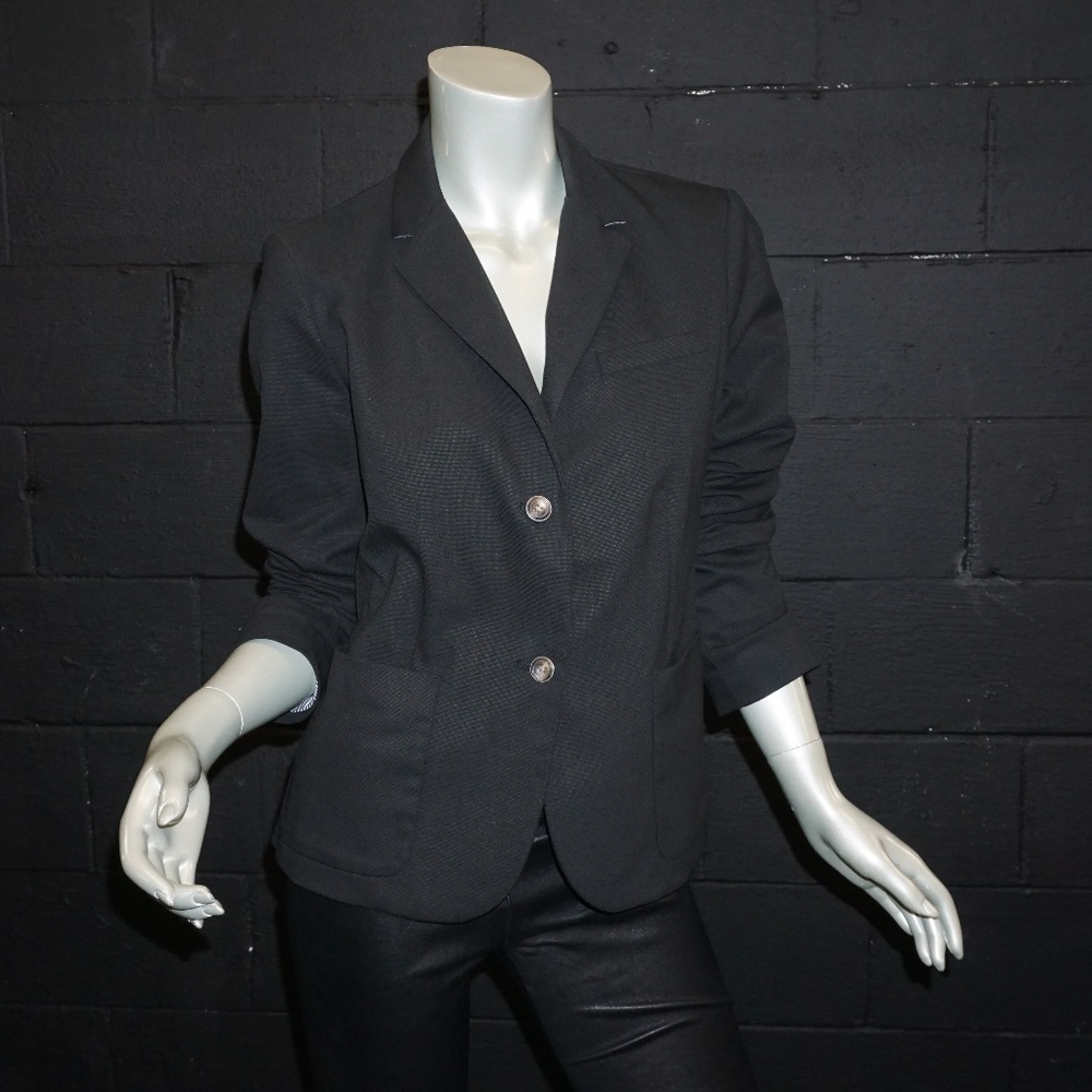 Eileen Fisher  Black Blazer Jacket wool blend